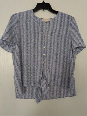 Michael Kors Women's Tie Front Blouse Size L